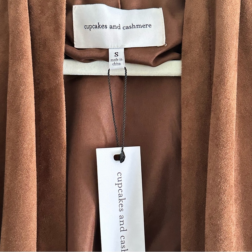 REVOLVE x cupcakes & cashmere Slouchy Soft Suede Moto Jacket Blazer, NWT, Size S - Picture 2 of 5